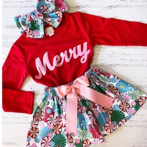 COPY - Personalized (your child’s name) Christmas outfit for girls - Sizes 0/3m…